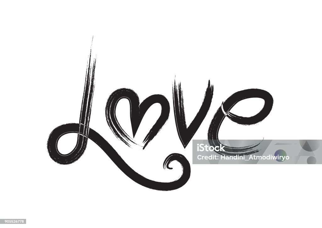 Affection Lettering Love Hand Lettering Stock Illustration - Download Image Now ...