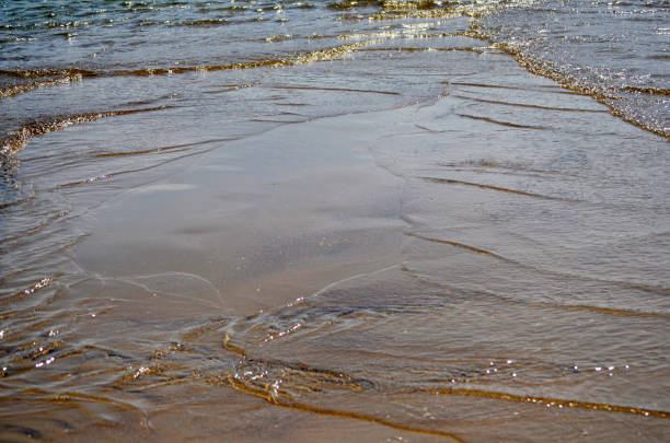 clear transparent water background with sand