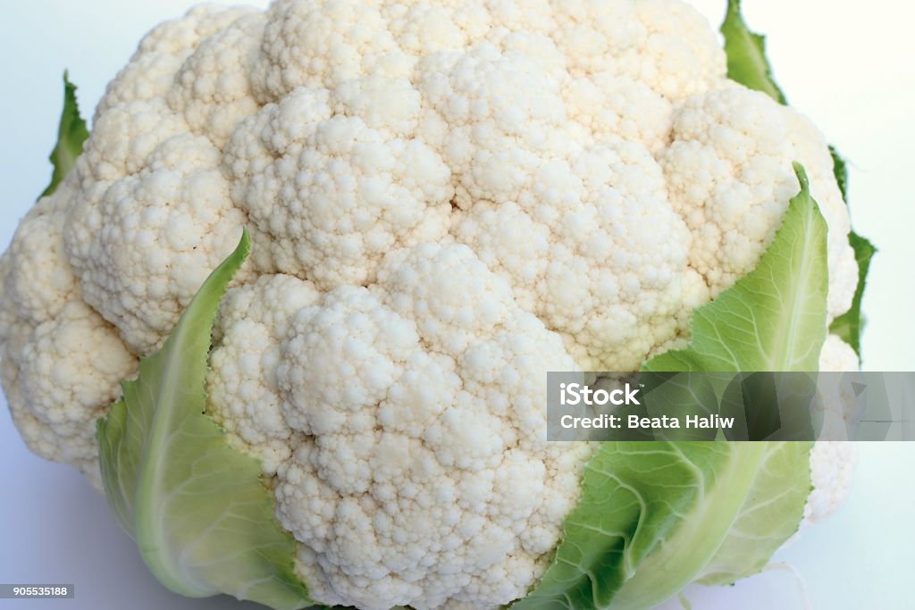 Isolated vegetables concept. Cauliflower on a white background. Agriculture Stock Photo