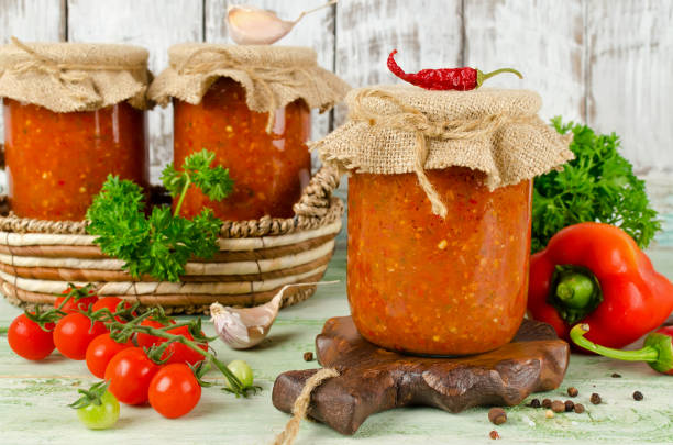 istock Homemade hot sauce adjika with vegetables 905535614