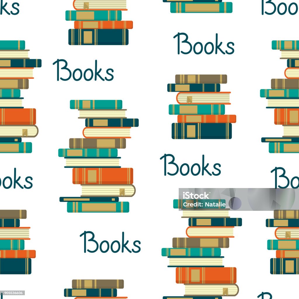 Books Pattern Image Pattern From Stacks Of Books Stock Illustration - Download Image Now ...