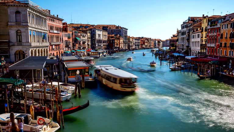 Grand canal in Venice, Italy time lapse video