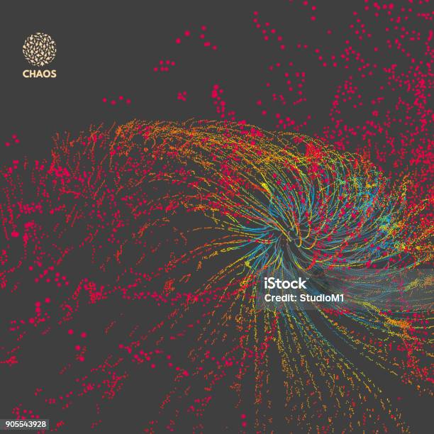 Abstract Science Or Technology Background Array With Dynamic Particles ...