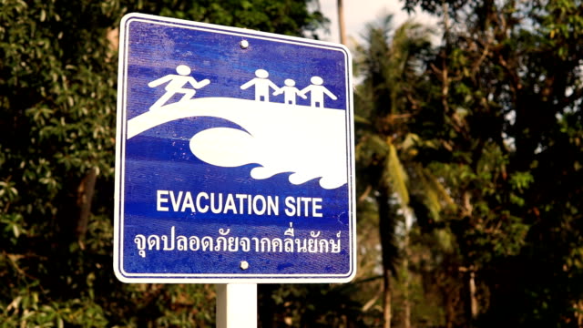Evacuation Site Tsunami Earthquake Disaster Warning Sign