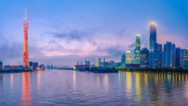istock Guangzhou, China downtown skyline on the river. 905552714