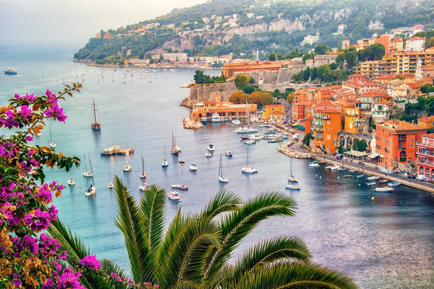 villefranche-sur-mer, entre niza y mónaco - principado de mónaco fotografías e imágenes de stock