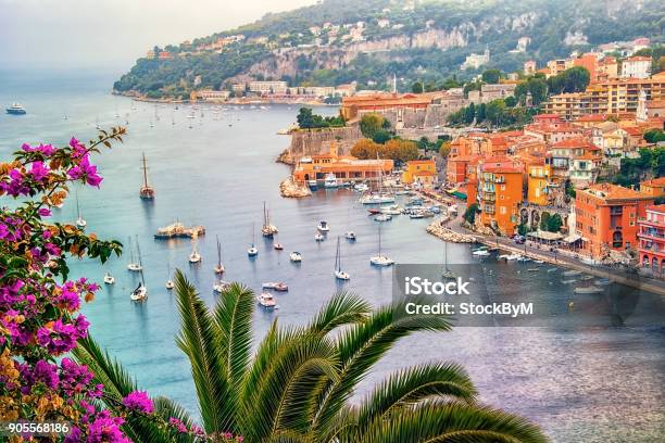Villefranche Sur Mer Between Nice And Monaco Stock Photo - Download Image Now - Monte Carlo, Monaco, Beach