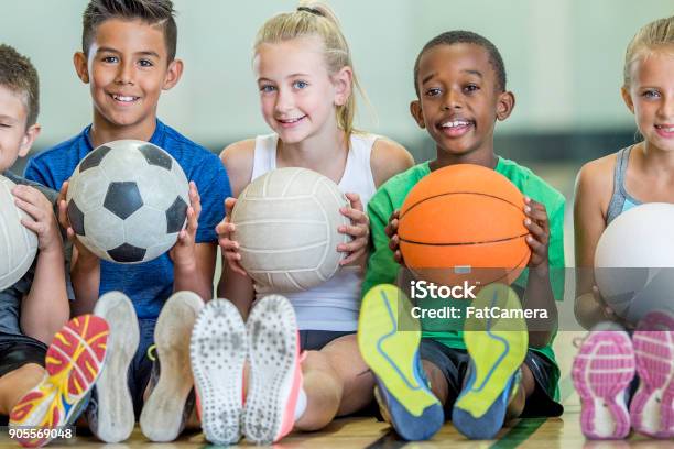 Physical Education Stock Photo - Download Image Now - Child, Volleyball - Sport, Soccer