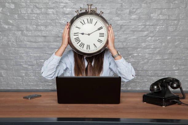 istock clock instead of the head, time is business 905574178