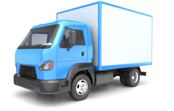 istock Box truck isolated on white 905579358
