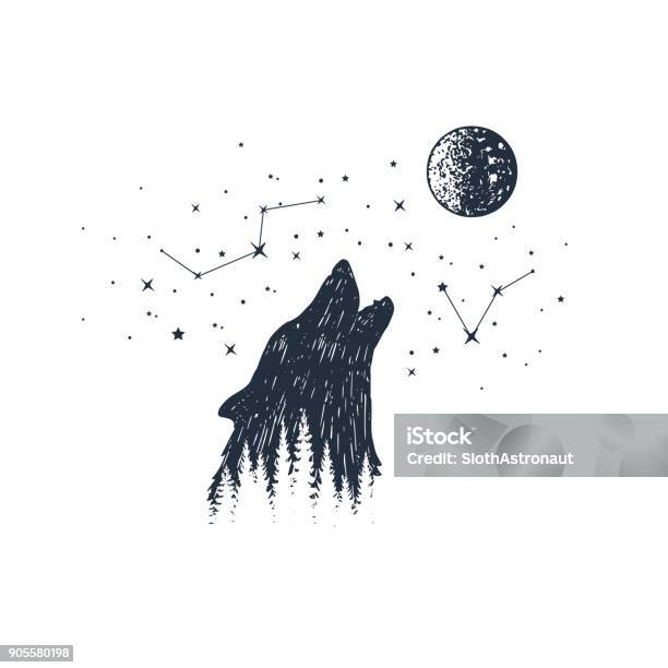 Hand Drawn Animal And Constellation Vector Illustrations Stock Illustration - Download Image Now