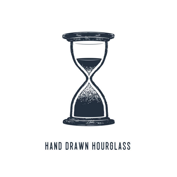 Hand drawn hourglass vector illustration. Hand drawn hourglass textured vector illustration. hourglass stock illustrations