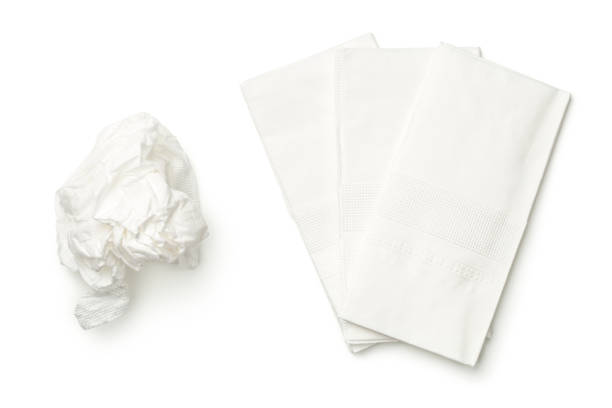 tessuti isolati su sfondo bianco - handkerchief foto e immagini stock