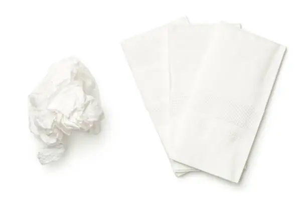 Tissues isolated on white background. Top view