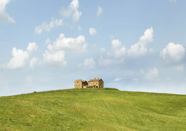 istock Summer countryside with a house. 905603186