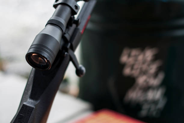 istock closed up scope of sniper 905616640