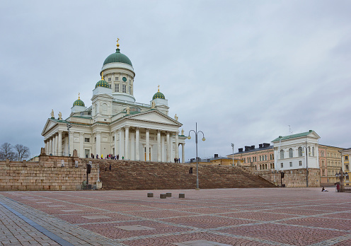 View of the Helsinki cathedral from south west, Finland