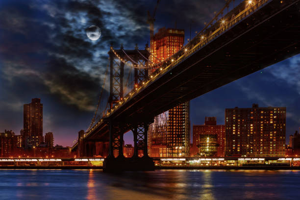 istock Manhattan Bridge illuminated at dusk very long exposure 905652458