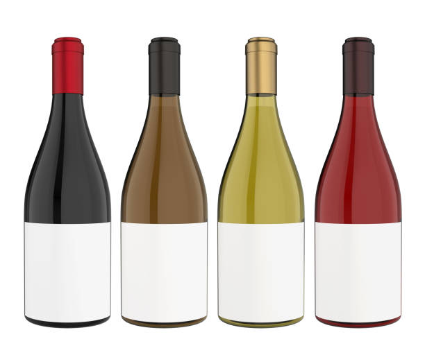 istock Set of Wine Bottles with Blank Label Isolated 905657804