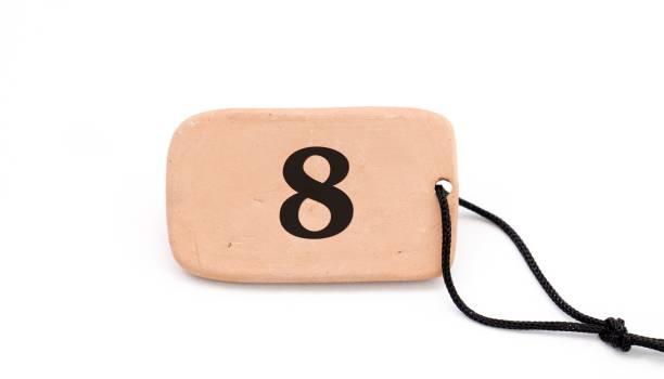 istock number on , brown ceramic plate ,necklace, on white background 905660686