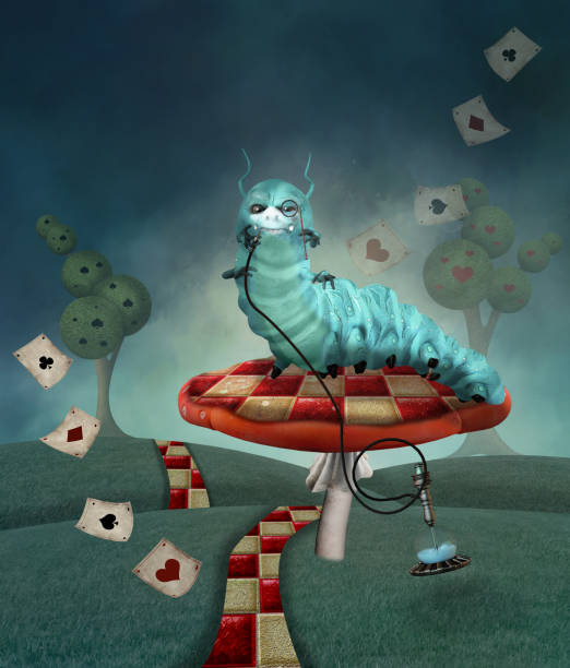 istock Caterpillar on a mushroom in a country landscape 905671520