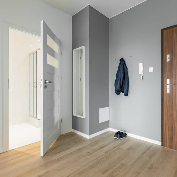 istock Entryway with wooden door 905671578