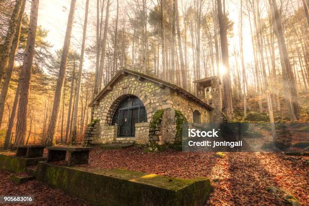 Small Chapel In Forest At Vizzavona In Corsica Stock Photo - Download Image Now - Corsica, GR 20, Forest