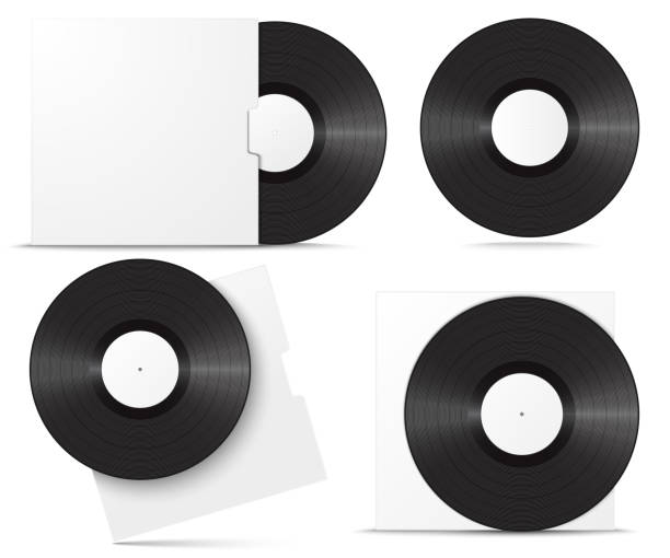 istock Realistic vinyl record in sleeve. Blank mock up set isolated on white background. Vector illustration 905690856