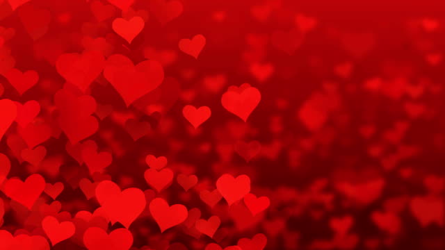Particle Flying Hearts Valentine's Day Abstract Background 4K