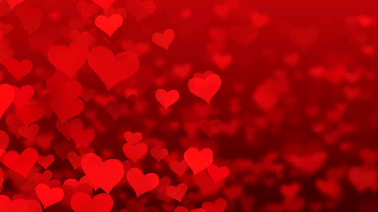Particle Flying Hearts Valentine's Day Abstract Background 4K