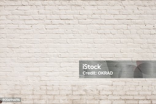 istock background texture of a Brick Exterior Wall Painted White 905694696