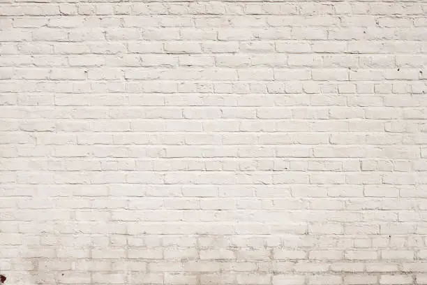 Photo of background texture of a Brick Exterior Wall Painted White