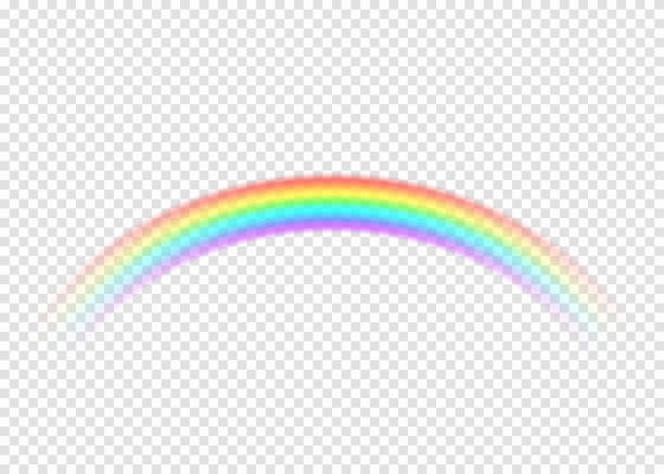 regenbogen mit durchsichtigen abschnitt kante auf transparenten hintergrund isoliert - regenbogen stock-grafiken, -clipart, -cartoons und -symbole