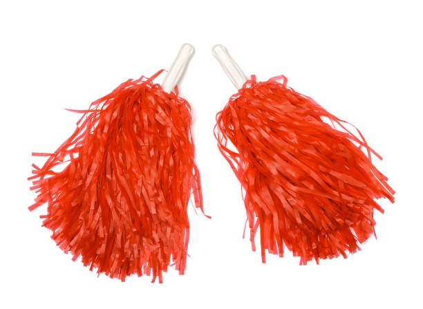 Pom poms Red pom poms isolated on white cheerleader photos stock pictures, royalty-free photos & images