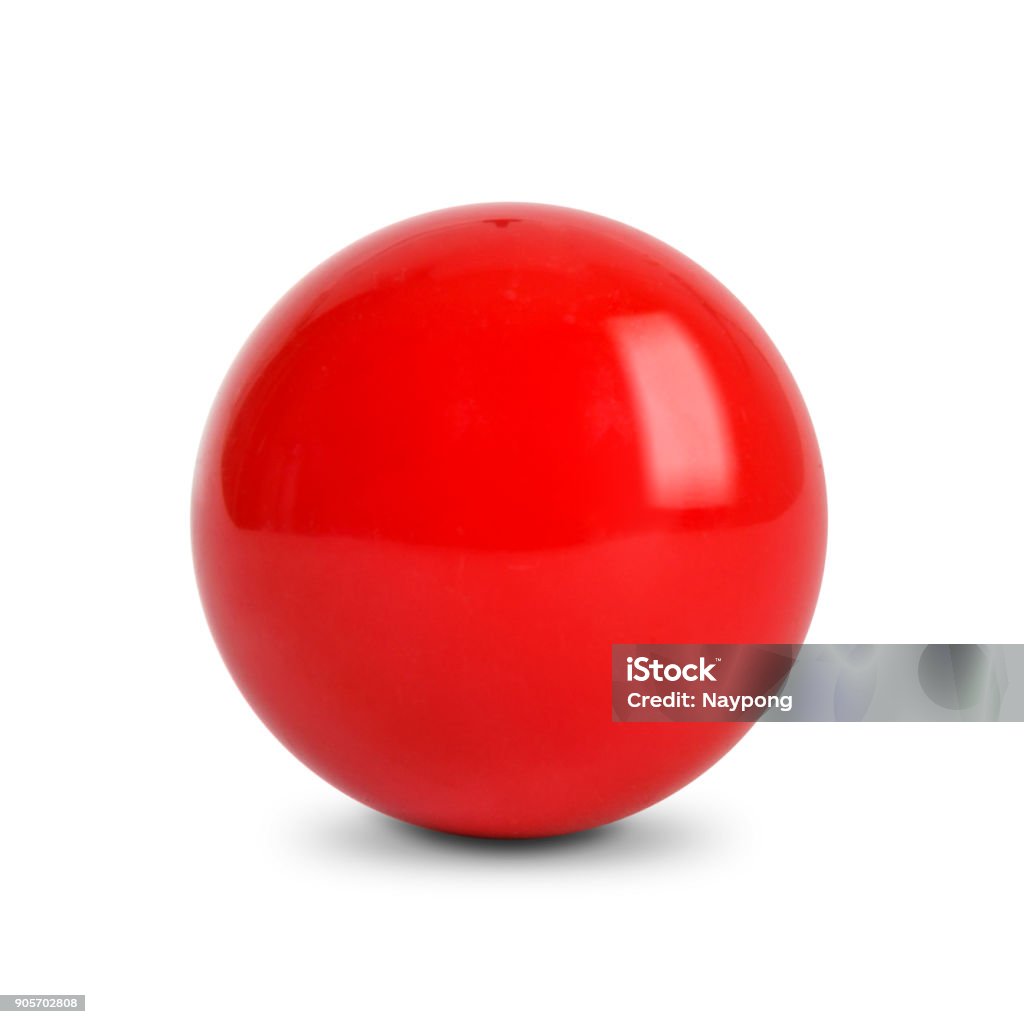 Boule rouge, boule de Snooker sur fond blanc - Photo de Sphère libre de droits