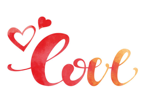 illustrazioni stock, clip art, cartoni animati e icone di tendenza di l'amore negli acquerelli - love word