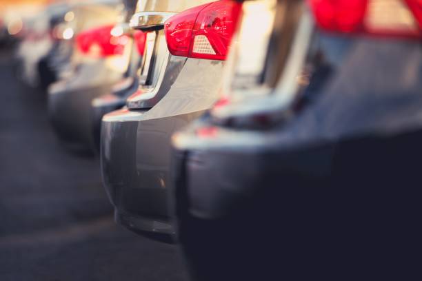 Pre Owned Cars For Sale Pre Owned Cars For Sale on Car Dealer Lot. Closeup Photo. Automotive Industry Concept. car finance stock pictures, royalty-free photos & images