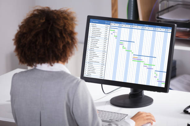 istock Businesswoman Working On Gantt Chart 905715620