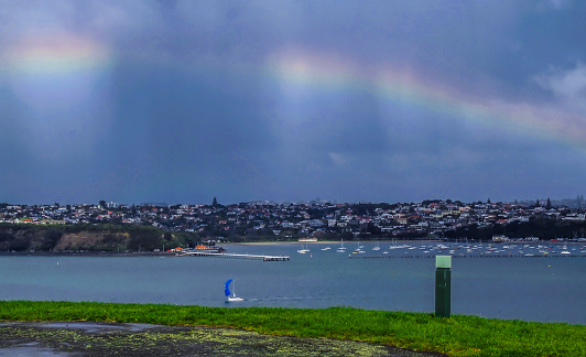 Colourful day at the harbour, Devonport, Auckland, New Zealand