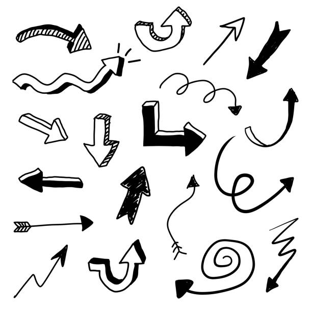 Set doodle freccia vettoriale - illustrazione arte vettoriale