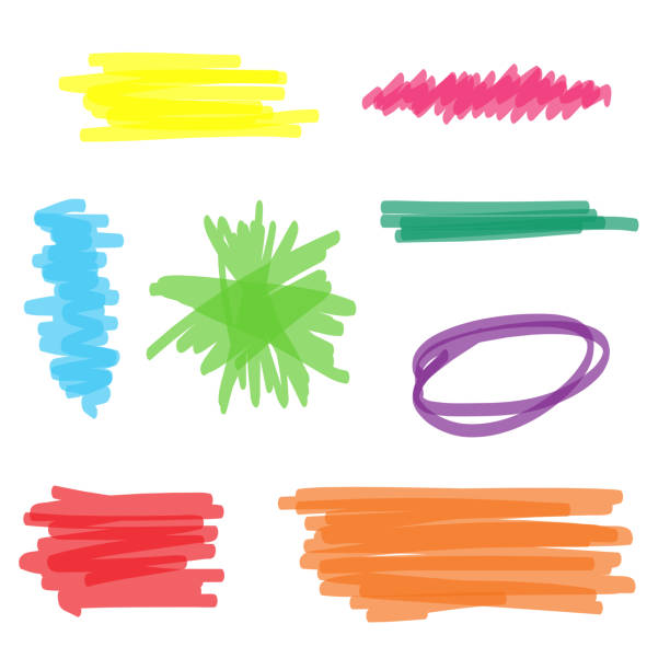 Set di marcatori evidenziatore colorato - illustrazione arte vettoriale