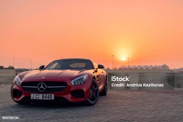 Mercedes Sls Gts Amg Sunset Stock Photo - Download Image Now - Car, Luxury, Mercedes-Benz
