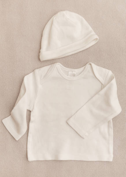 istock Blank white baby cotton shirt and hat 905753176
