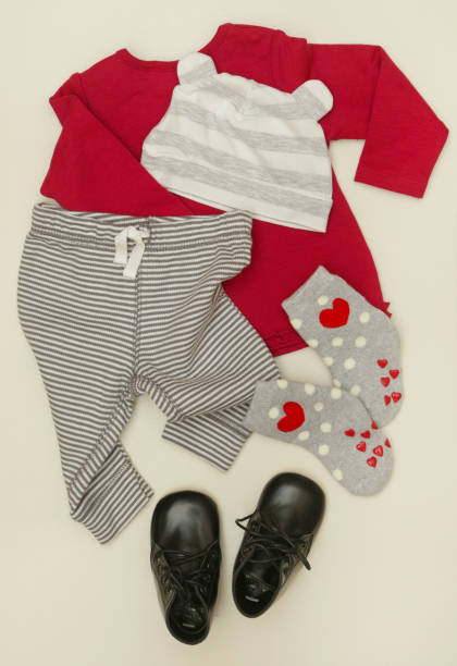 istock Grey & red baby outfit 905753284