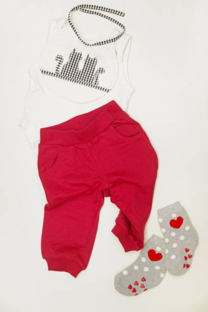 istock Grey & red baby outfit 905753488