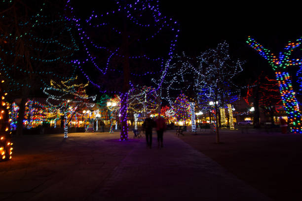 istock Santa Fe, NM: Christmas Lights in Plaza at Night 905754142