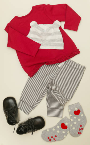 istock Grey & red baby outfit 905754362