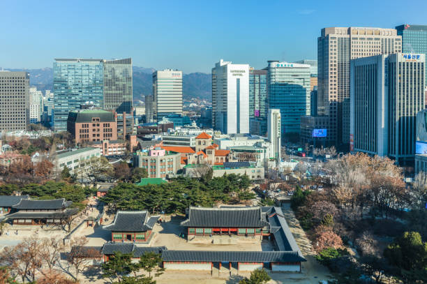 istock Seoul skyline featuring Deoksugung Palace 905754966