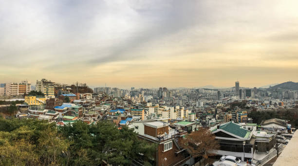 Panoramic Seoul city skyline