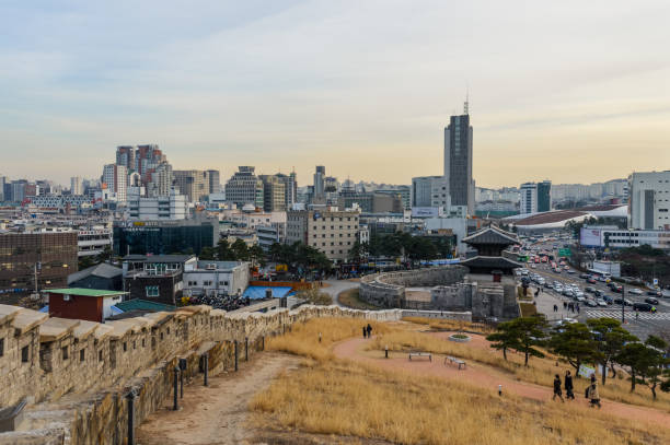 Seoul city skyline from Naksan Park